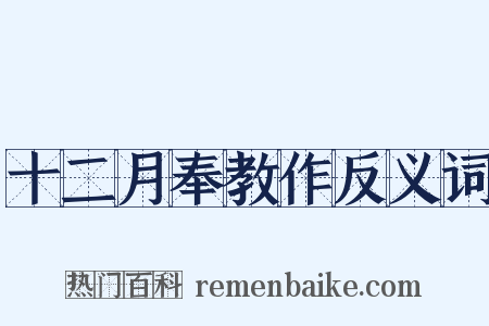 十二月奉教作反义词是什么意思的图片